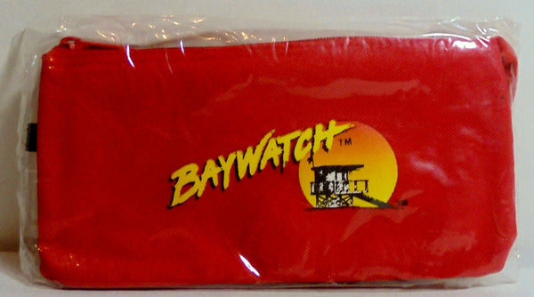 Retro Baywatch Bag Zipper Pouch, Pencil Case, Travel Makeup, Large Wallet 1996 Red Vintage New Old Stock w/ Tags