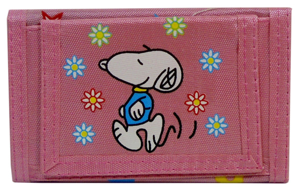 Retro Snoopy Wallet Vintage Peanuts Japan Sanrio Keroppi 5'' Pink Billfold w/ Zipper