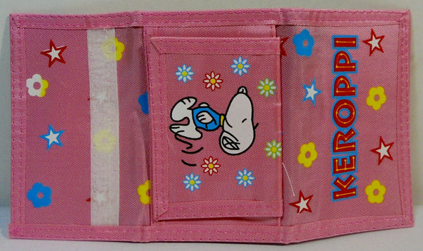 Retro Snoopy Wallet Vintage Peanuts Japan Sanrio Keroppi 5'' Pink Billfold w/ Zipper