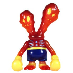 Secret Base Ghostfighter Anniversary Red Translucent Sofubi Soft Vinyl Super7 Designer Toy Figure