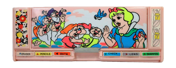 Snow White Vintage Mechanical Pencil Case 80s Greece Stationary Button Box