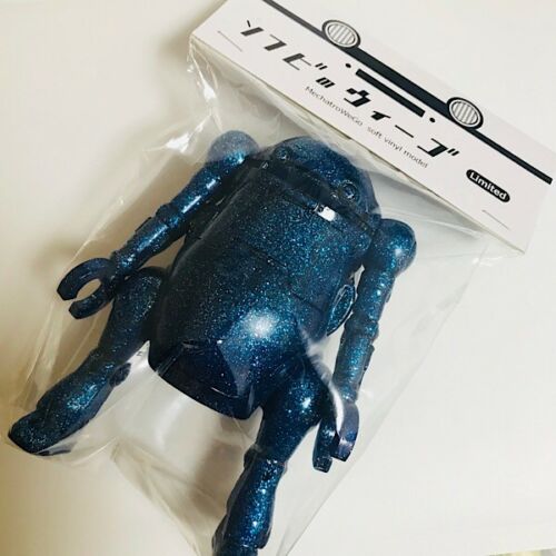 Mechatro WeGo Sofubi Robot Bank Sofvi Soft Vinyl Blue Glitter Lame Designer Toy Figure