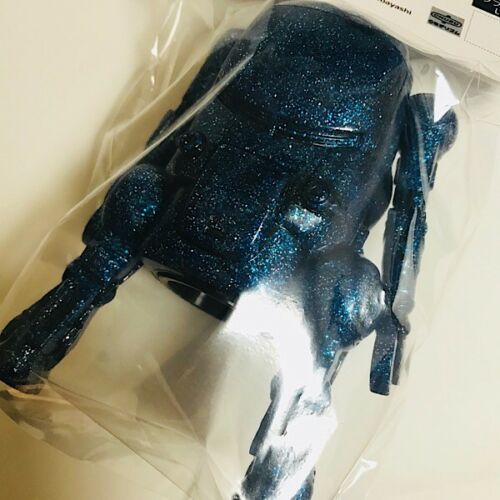 Mechatro WeGo Sofubi Robot Bank Sofvi Soft Vinyl Blue Glitter Lame Designer Toy Figure