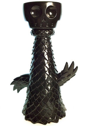 Super7 Dokuwashi Ghostland Sofubi Blank S7FC Black Unpainted Vinyl Designer Toy Figure