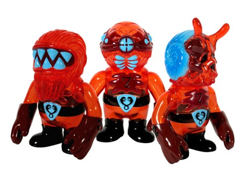 Super7 Snakes of Infinity Coffin Crew Red Sofubi Set (Hood Zombie, Escaregot, Spider-Eye, Zombeard Sofvi)