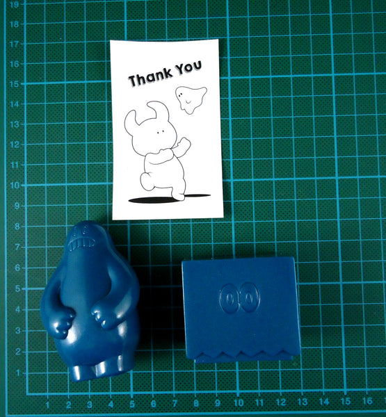 Uamou Mr. Dump & Hello Japanese Navy Blue Blank Sofubi Set