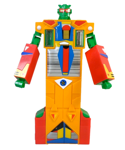 80's Gundam Yellow Robot Pencil Case Vintage 10'' Stationary Box w/ Mechanical Buttons w/ Package