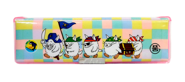 Vintage Japanese 80's Anime Cat Pirates Treasure Pencil Box Pen Case Stationery
