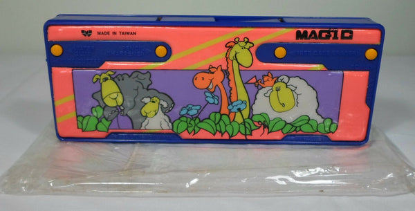Vintage Magic 80's Animal Pencil Case Multi Function Mechanical Button Stationary Made in TaiwanAnimals