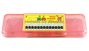 Vintage Mini Piano Pencil Case Musical Storage Box Stationary Made in Taiwan w/ Original Package & Works