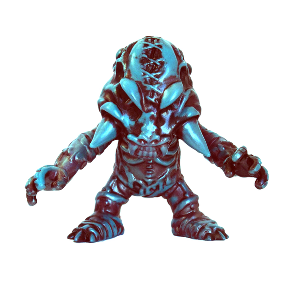 Vinyl Junkies Skull Zombi Blue (Turquoise/Purple Marble) Kaiju Designer Toy Tokyo Exclusive