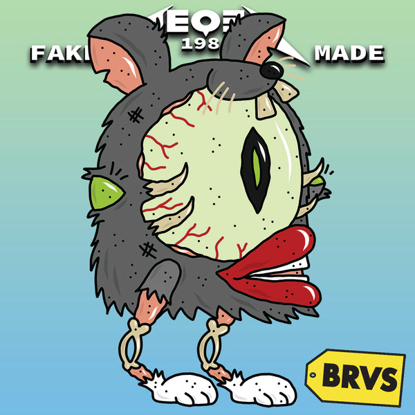 BRVS x AEQEA Man+Machine Xodiac Kaiju Cyberpunk sticker vinyl art pack 3x3" Limited Edition of 50