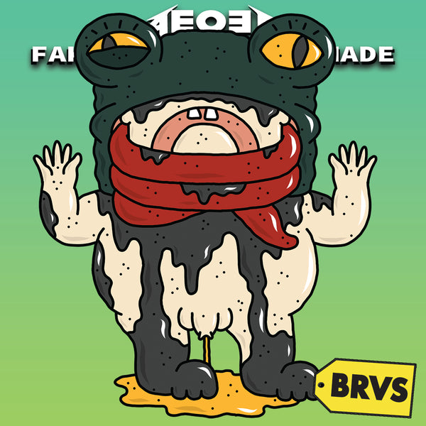 BRVS x AEQEA Man+Machine Xodiac Kaiju Cyberpunk sticker vinyl art pack 3x3" Limited Edition of 50