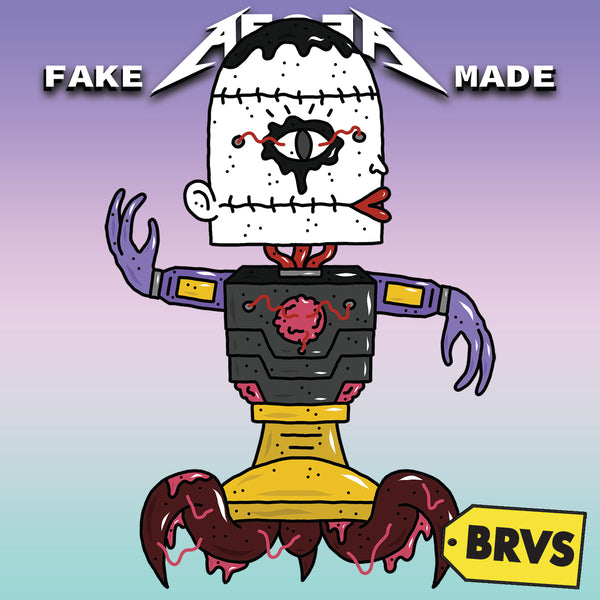 BRVS x AEQEA Man+Machine Xodiac Kaiju Cyberpunk sticker vinyl art pack 3x3" Limited Edition of 50