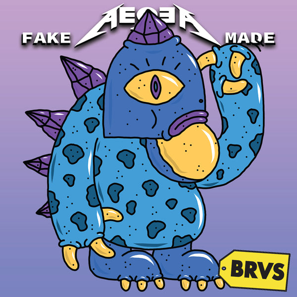 BRVS x AEQEA Man+Machine Xodiac Kaiju Cyberpunk sticker vinyl art pack 3x3" Limited Edition of 50