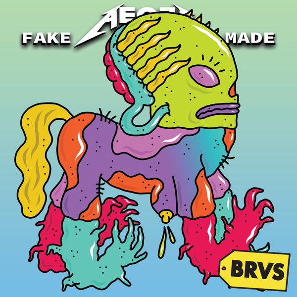 BRVS x AEQEA Man+Machine Xodiac Kaiju Cyberpunk sticker vinyl art pack 3x3" Limited Edition of 50