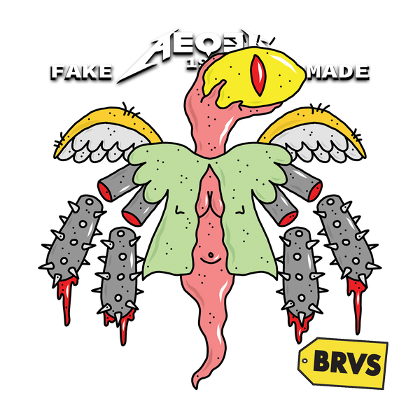 BRVS x AEQEA Man+Machine Xodiac Kaiju Cyberpunk sticker vinyl art pack 3x3" Limited Edition of 50