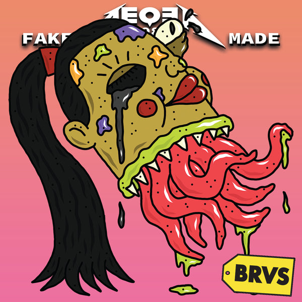 BRVS x AEQEA Man+Machine Xodiac Kaiju Cyberpunk sticker vinyl art pack 3x3" Limited Edition of 50