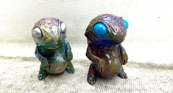Snybora Membrain Custom Lake Monster from the Midwest Sofubi Lizard Painted by AEQEA