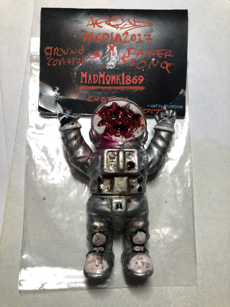 Dead Astronaut Sofubi by Mad Monk Custom Painted AEQEA Edit Space Man Designer Toy Figure
