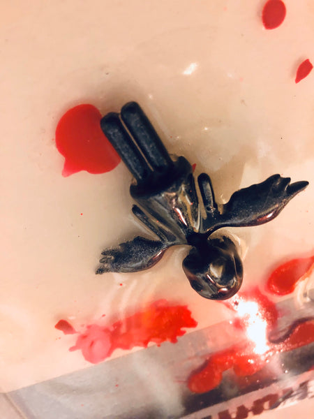 AEQEA human://Skullhead Angel Mini Figure Toy Art Original Mixmedia on Wood