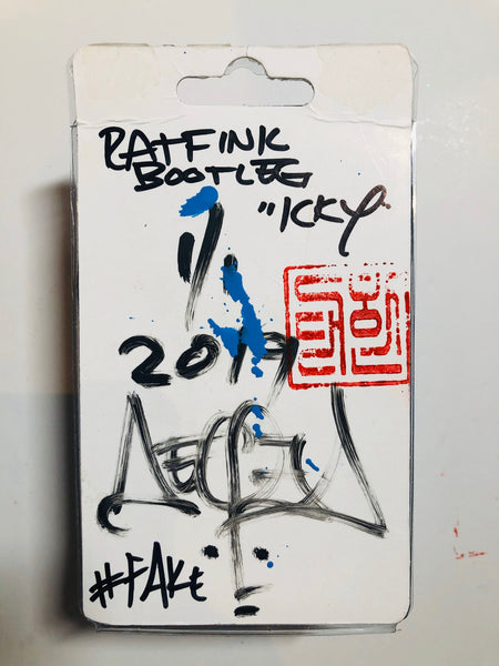 ICKY RAT Fink Jankwave X AEQEA Double-Sided Knockoff Bootleg Resin Toy Custom Painted Figure & Cardbacked Clamshell