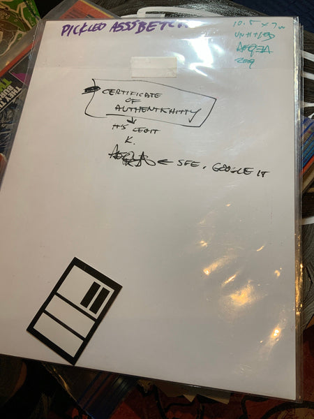 AEQEA untitled series - Bighead Ego Monster X Peckled Ass Betch, Mixmedia Painting 10.5x7