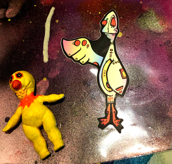 AEQEA Ducko Paingel Pastel Popart Abstract Duck Sticker