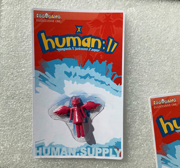 human://Mewhead custom carded mini figure EggGang Edition of 3 w/ Jankwave x YungMesh x AEQEA