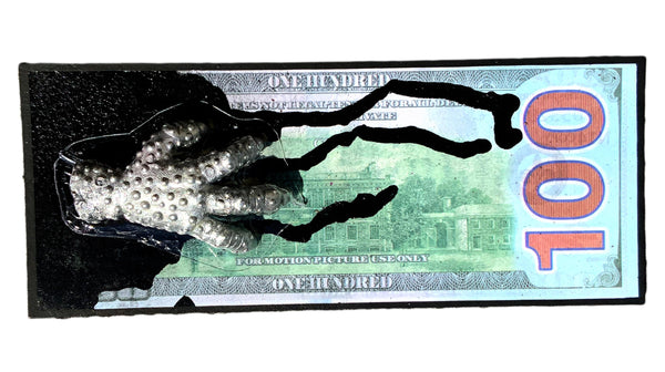 AEQEA Government Handout Dirty Money Motion Picture Dollar Bill Bootleg Resin Toy Art