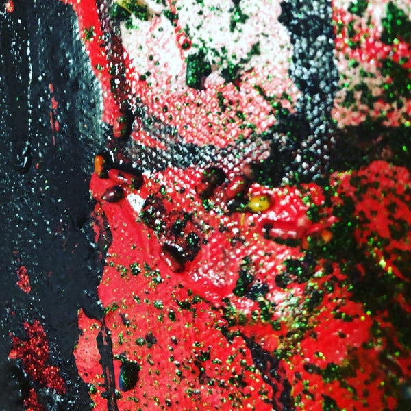 AEQEA "Buy, Die, Unsubscribe" original mixed media painting on canvas 48" x 36"