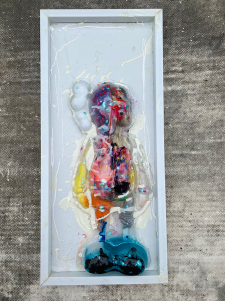 AEQEA x KAWS "Cause and FX, because an affection, claws an infection." Companion clamshell mixed media clear with guts original art