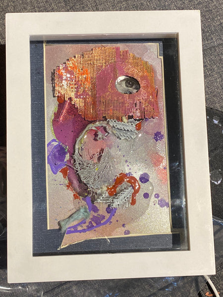 AEQEA "Eye on the prize not a surprise. A handful of lies steals all your time." mixmedia collage art