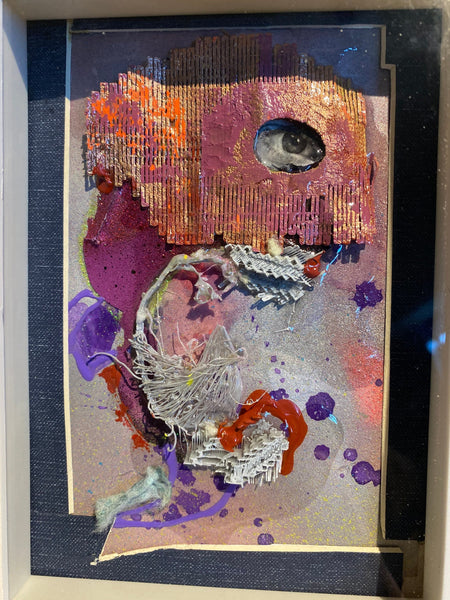 AEQEA "Eye on the prize not a surprise. A handful of lies steals all your time." mixmedia collage art