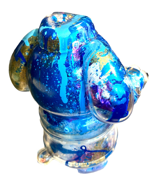 Updog Clear With Guts Sofubi Dog Soft Vinyl Art Toy Prototype Customized by AEQEA
