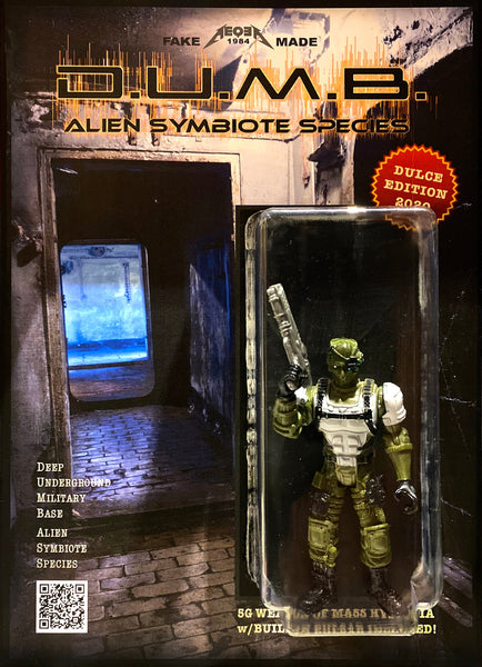 D.U.M.B. A.S.S. Dulce Secret Deep Underground Military Base Alien Symbiote Species - FAKE MADE 1984 knockoff bootleg parody art toy by AEQEA