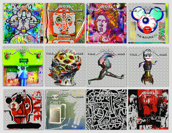 Holographic Universe Sticker Pack of 12 Sticker Art Prints by AEQEA