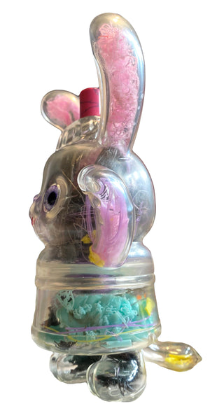 AEQEA I'm not a bong mom! Customized Sofubi Clear With Guts Poplife Prototype Soda Pop Bunny Rabbit