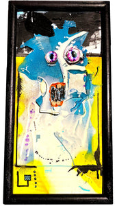 AEQEA "disenchanting discourse" Original Artwork and Poetry (framed mixed media painting)