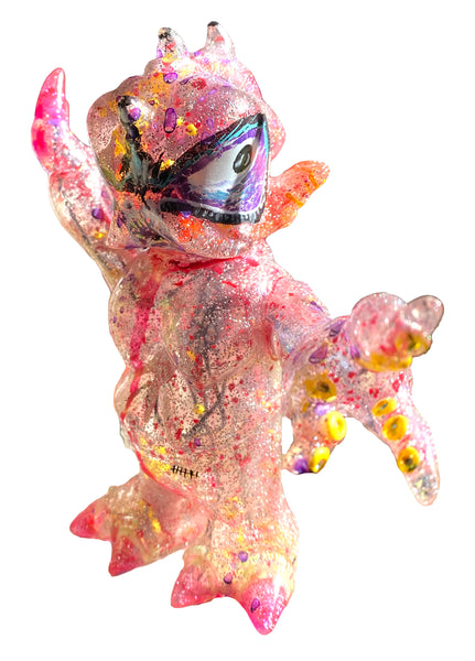 Tripasu Sofubi by Cronic x Max Toy Co + Customized AEQEA Jankface Rave Stain Clear w/ Guts & Glitter Lame Art Toy