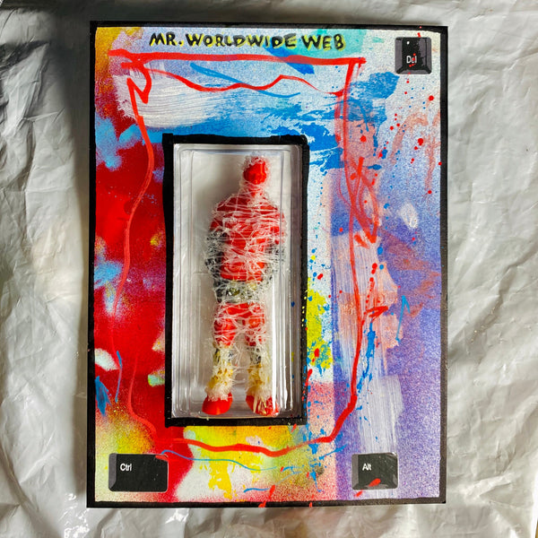 AEQEA Mr. Worldwide Web / Malware Man custom inaction art toy FakeMade Figure