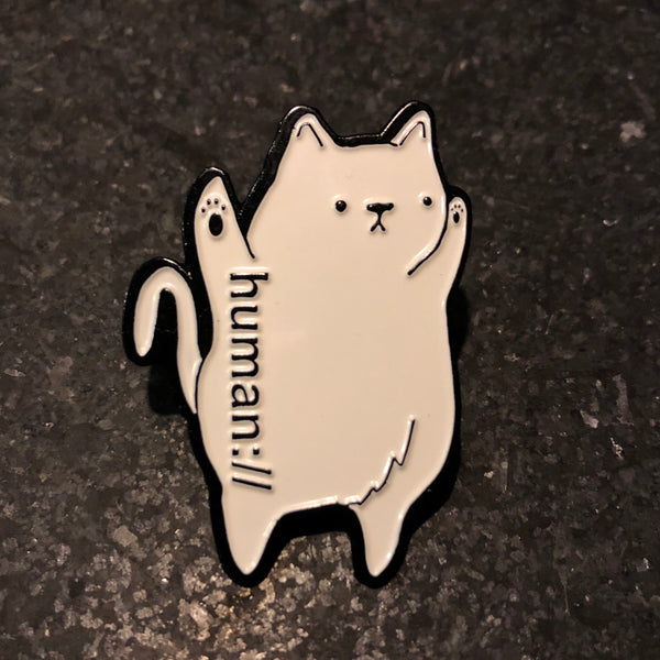 human:// Shmeow Kitty Cat Hat Pin Lapel Locking Back Hat Pins