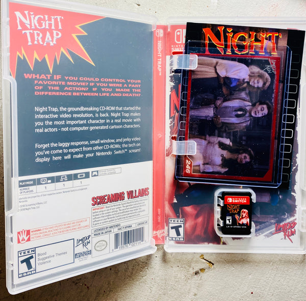 Limited Run #8 Night Trap 25th Anniversary Switch Game Nintendo Interactive Horror Movie