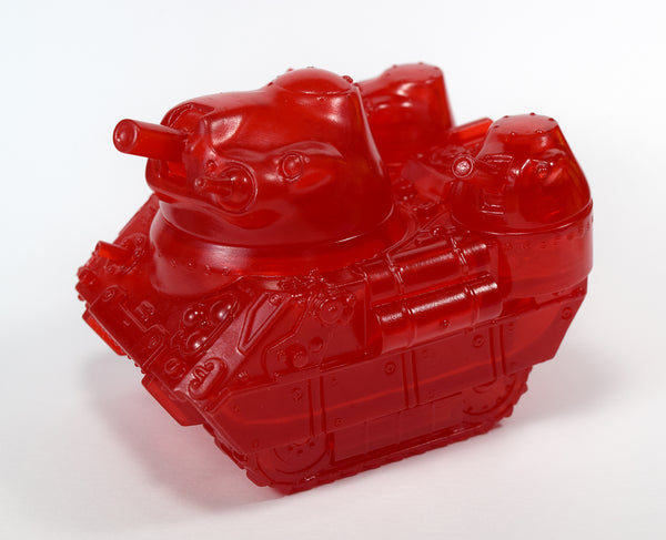 Max Toy Co. Kaiju Tank Sofubi Clear Red Unpainted Sofvi Soft Vinyl Designer Toy
