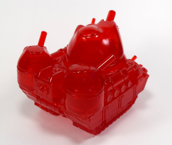 Max Toy Co. Kaiju Tank Sofubi Clear Red Unpainted Sofvi Soft Vinyl Designer Toy