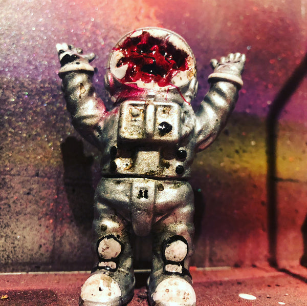 Dead Astronaut Sofubi by Mad Monk Custom Painted AEQEA Edit Space Man Designer Toy Figure