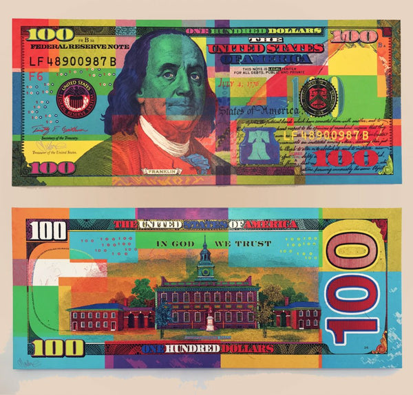 Mister E Authentic Benny Bill $100 Fake Money Street Art Print