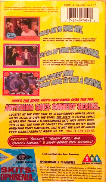 MTV The State VHS Skits And Stickers rare retro sketch comedy video *stickers not included