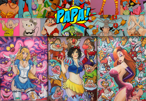 Pot Pipe Snow White Smoking Marijuana from Apple #1 - original painting nu PAPA Art Gallery
