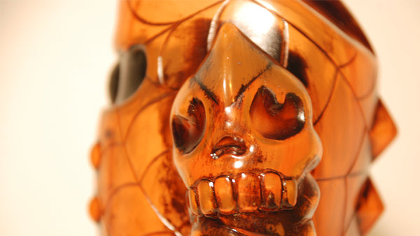 RealxHead Bigaroid Mecha Kaiju Sofubi Super7 Transparent Orange Black Painted Soft Vinyl Figure